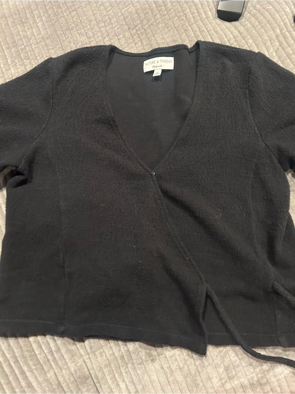 Madewell Black Women's V-Neck Wrap Sweater